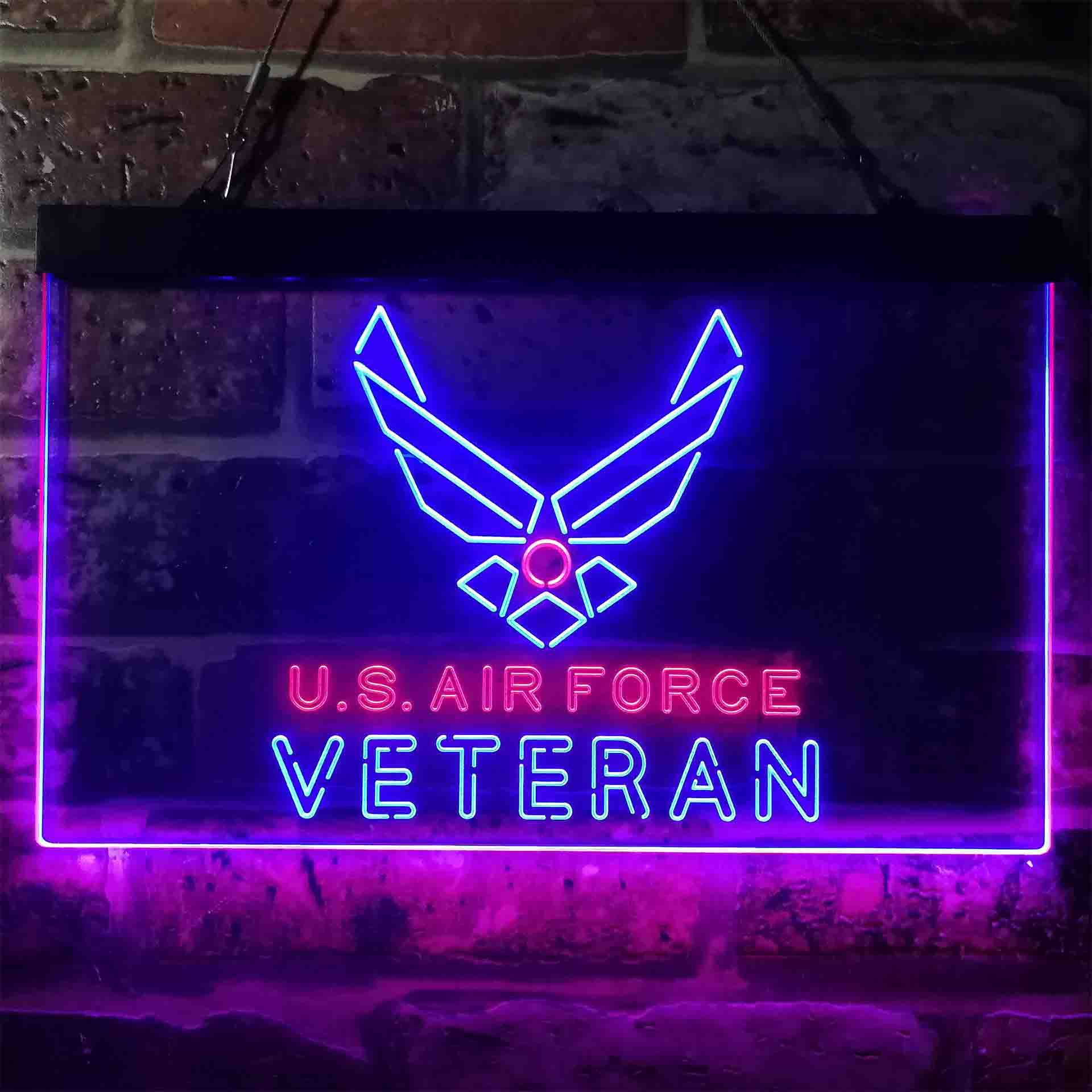 US Air Force Veteran Dual LED Neon Light Sign